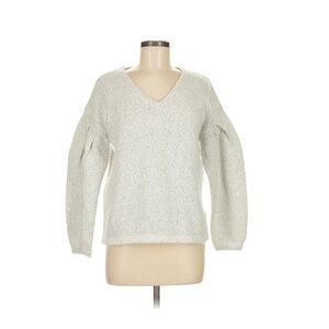 NAF NAF White Pullover Sweater Women's Size M Long Sleeve V Neck
